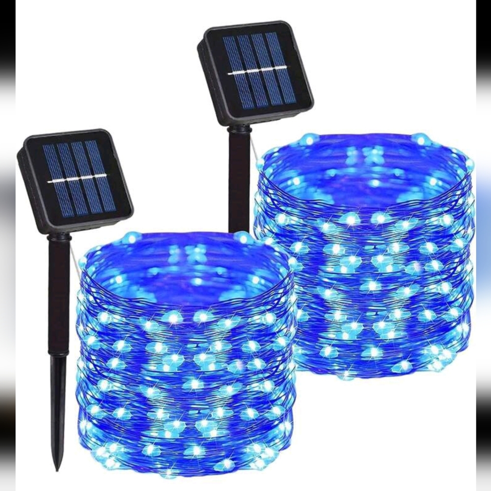 Solar string lights Christmas lights Blue lights fairy solar decorations